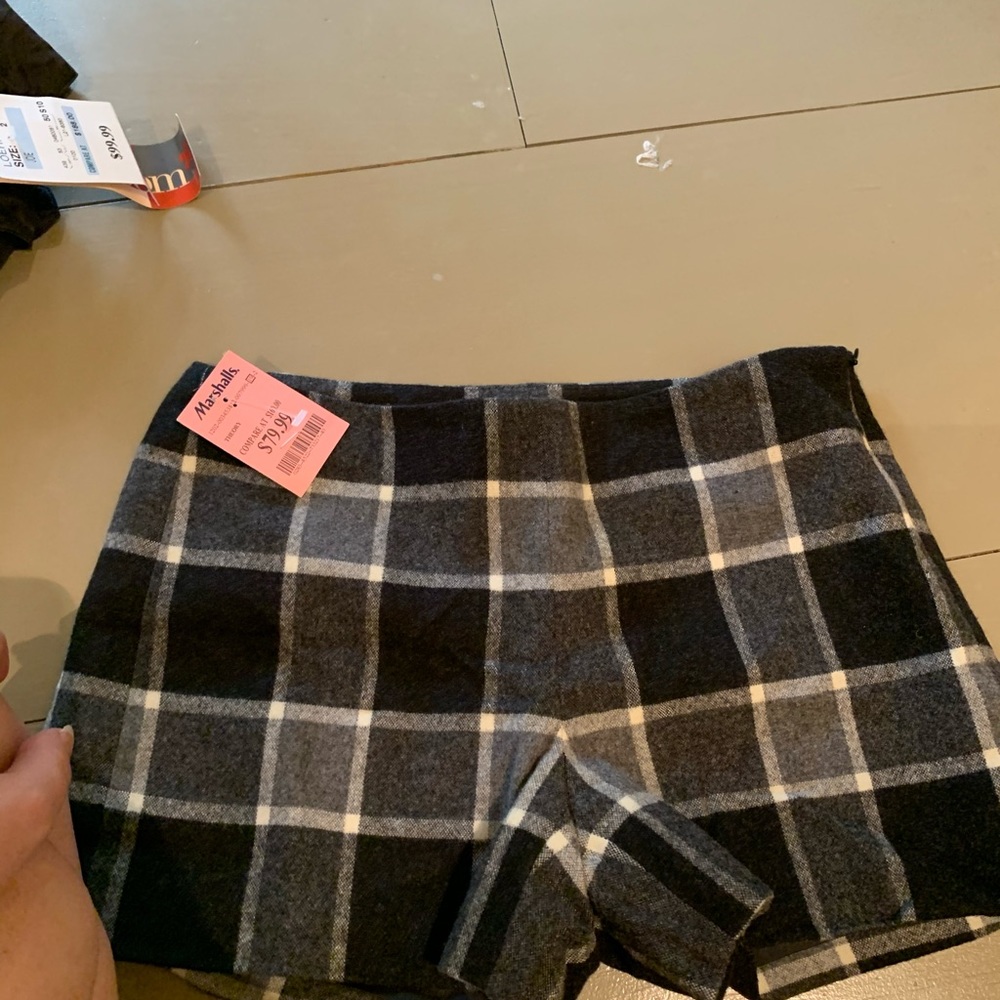 Theory Wool Plaid Shorts